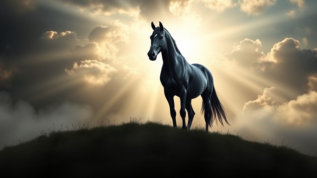 black horses symbolize divine messages