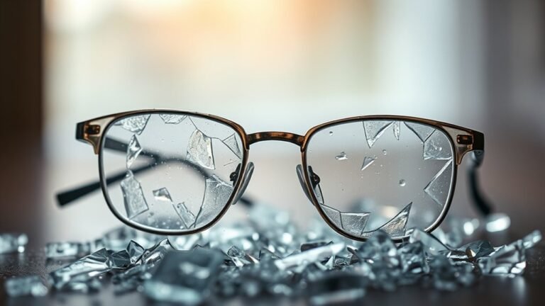 symbolic signs from shattered eyeglasses